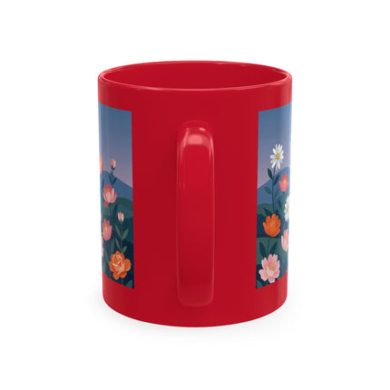 🌸🎭 The Lady Of The Floral Masquerade Garden Ceramic Mug – Art Deco Fashion Whimsy