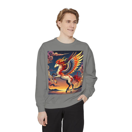Flame-Winged Horse at Sunset Sweatshirt