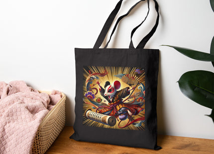 Theatrical Mouse on a Mission Cotton Canvas Tote Bag