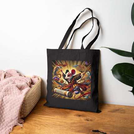 Theatrical Mouse on a Mission Cotton Canvas Tote Bag