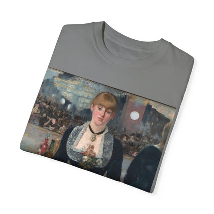 A Bar at the Folies-Bergère by Edouard Manet Unisex Garment-Dyed T-shirt