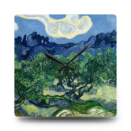Olive Trees by Vincent Van Gogh Acrylic Wall Clock, Round and Square