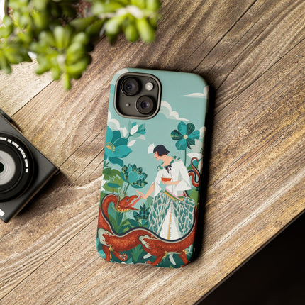 🐉🌿 The Dragon Keeper Phone Case – Art Deco Floral Fantasy