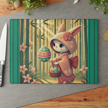 Geisha Kitten’s Easter Glass Cutting Board