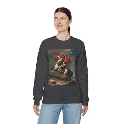 Napoleon Crossing the Alps by Jacques-Louis David Heavy Blend™ Crewneck Sweatshirt
