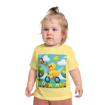 Duckling Riding a Bike Baby T-Shirt – A Joyful Little Ride