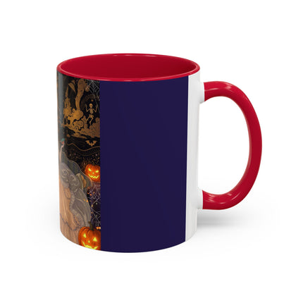 🌙🎃 The Moonlit Parlor Masquerade Colorful Mug – Elegant Halloween Romance