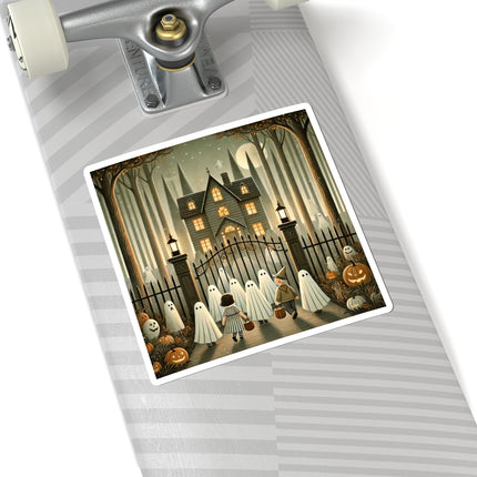 Ghostly Welcome – A Halloween Night Kiss-Cut Stickers (4 Sizes)