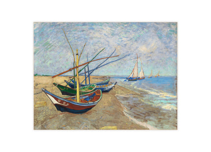 Fishing Boats on the Beach at Saintes-Maries by Vincent Van Gogh Ceramic Tile