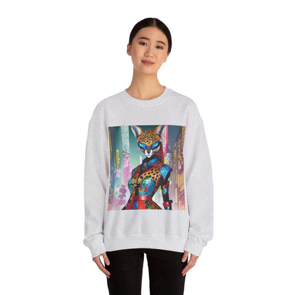 Cyber Cat Glamour Unisex Heavy Blend™ Crewneck Sweatshirt