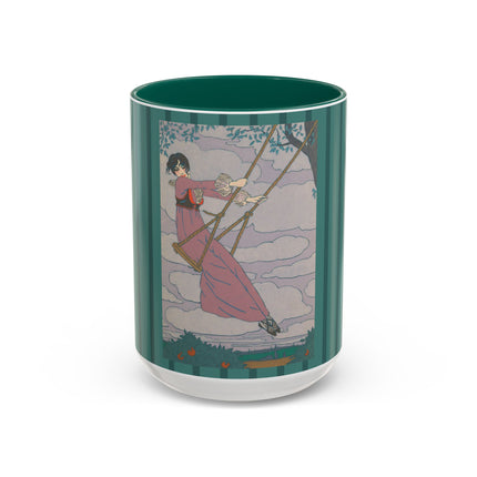 La balançoire by Georges Lepape Colorful Mugs (11oz, 15oz)