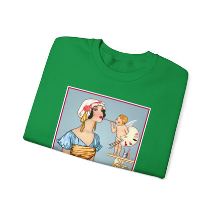 The Enchanting Painter: A Fairy's Artistic Touch Heavy Blend™ Crewneck Sweatshirt
