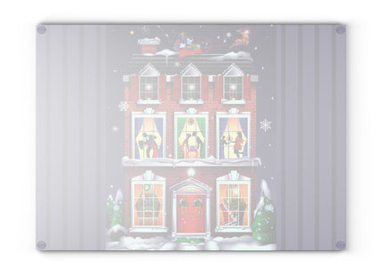 A Christmas Eve Celebration Glass Cutting Board