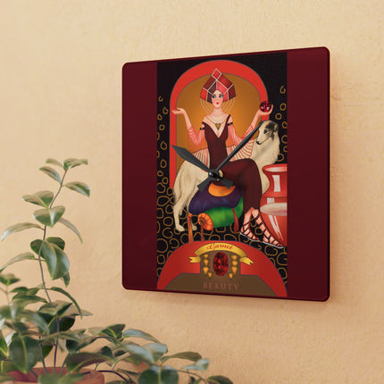 January & Garnet Zodiac Acrylic Wall Clock