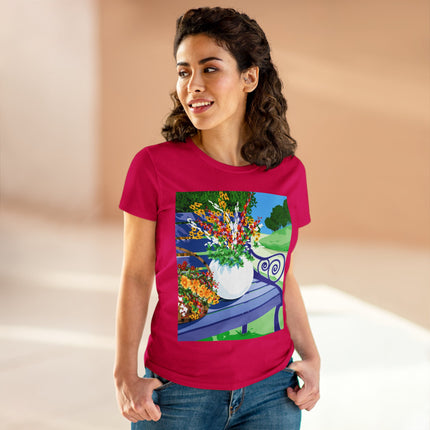 Blooming Harmony Women's Midweight Cotton Tee