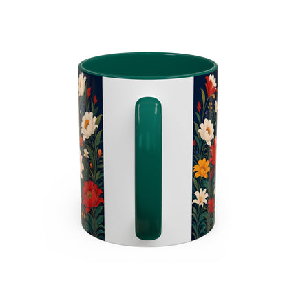 🌺🐦 The Enchanted Birdcage Garden Colorful Mug – Art Deco Floral Fantasy