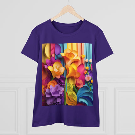 The Graceful Freesia Women's Midweight Cotton Tee