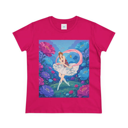 🦋🌸 The Butterfly Garden Ballet Cotton Tee – Art Deco Floral Whimsy