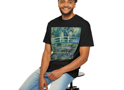 Water Lilies and Japanese Bridge by Claude Monet Unisex Garment-Dyed T-shirt