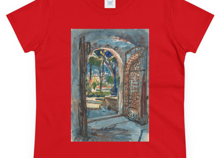 Gate in S. Miniato by Martin Monnickendam Women's Midweight Cotton Tee