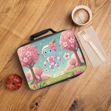 Sakura Sentinel Lunch Bag – Robot Fairy & Blossom Magic