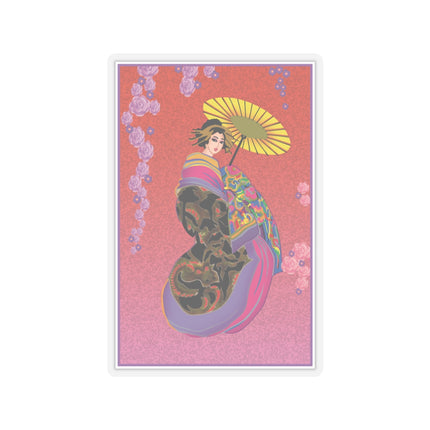 Enchanting Geisha Kiss-Cut Stickers (4 Sizes)