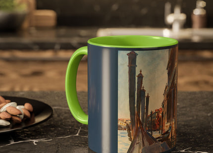Gondola Moorings on the Grand Canal by John Singer Sargent Colorful Mugs (11oz, 15oz)