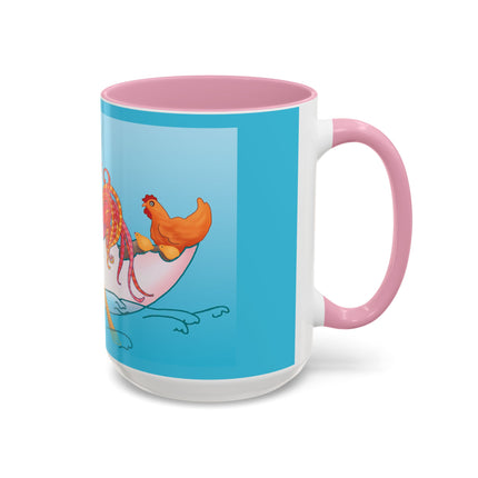 A Rooster's Seafaring Adventure Colorful Mugs, 11oz