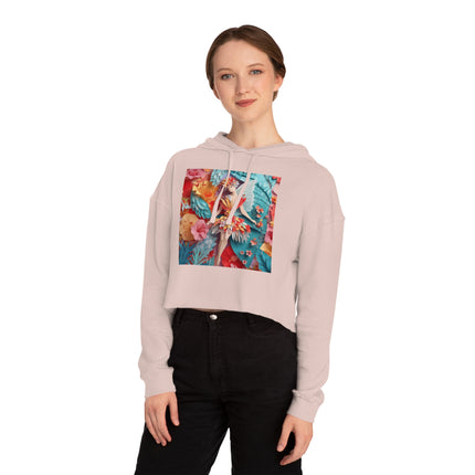Hibiscus Fairy Women’s Cropped Hooded Sweatshirt