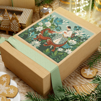 🐉🌿 The Dragon Keeper Kiss-Cut Stickers – Art Deco Floral Fantasy
