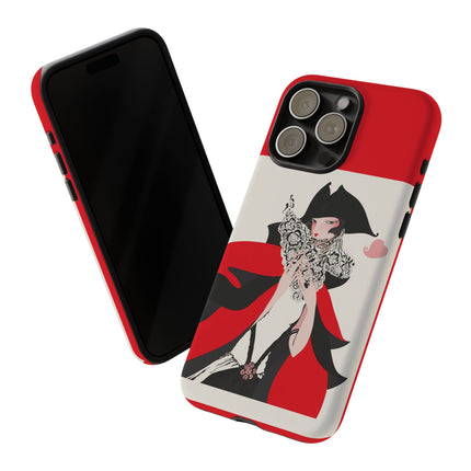 Crimson Masquerade Phone Case – Dramatic Grace & Bold Elegance