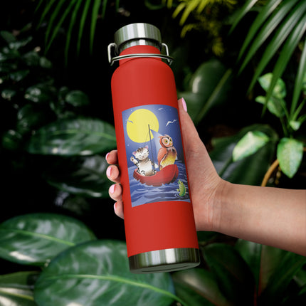 Embarking on a Moonlit Journey Copper Vacuum Insulated Bottle, 22oz