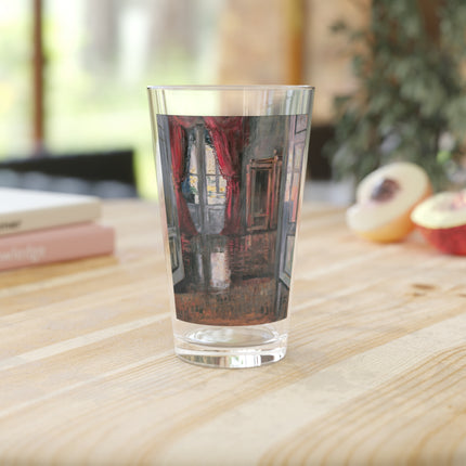 The Red-Draped Window Glass, 16oz