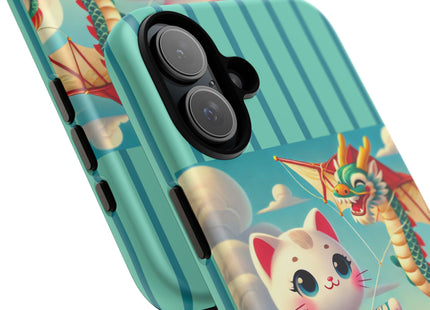 Geisha Kitten and the Dragon Kite Phone Cases