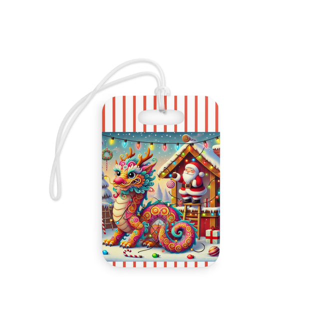 Playful Dragon's Christmas Luggage Tag