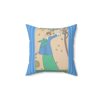 Le Verger by Georges Lepape Spun Polyester Square Pillow