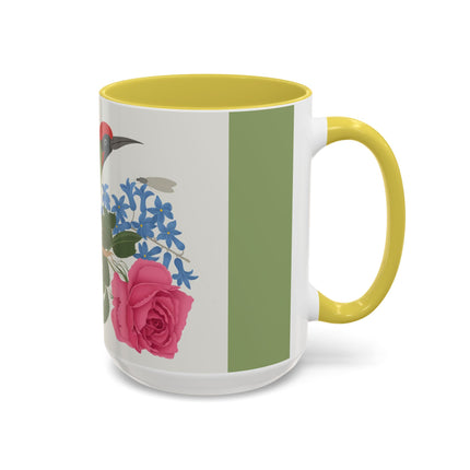 Woodpecker & Rose Colorful Mugs – Vibrant Spring & Bold Beauty