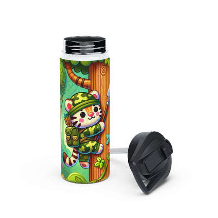 Stealthy Stripes Stainless Steel Water Bottle, Standard Lid