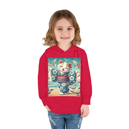Geisha Kitten by the Seaside Toddler Pullover Fleece Hoodie