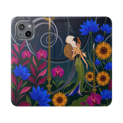 🌙🕯️ The Lady Of The Midnight Garden Flip Case – Art Deco Nocturne