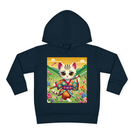Samurai Kitten Toddler Pullover Fleece Hoodie