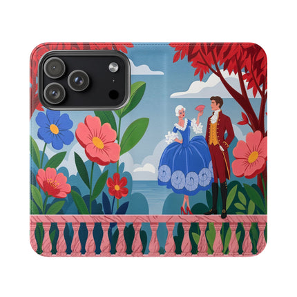 🌺🎭 The Grand Garden Courtship Flip Case – Art Deco Floral Romance