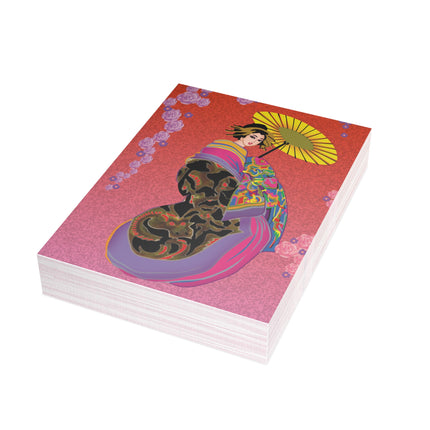 Enchanting Geisha Greeting Cards (1, 10, 30, and 50pcs)