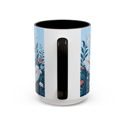 🎨💙 The Enchanted Garden Artist Colorful Mug – Art Deco Floral Whimsy