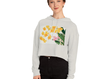 Golden Bow Orchid by Tanigami Kônan Women’s Cropped Hooded Sweatshirt