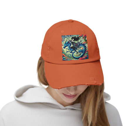 Mystic Guardian of the Sky Unisex Distressed Cap