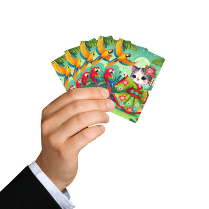 Parrot Dance of the Geisha Kitten Playing Cards