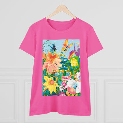 Blooming Paradise Women's Midweight Cotton Tee