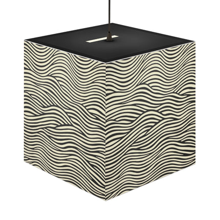 Wave Pattern on White Light Cube Lamp