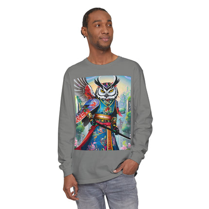 Cyberpunk Samurai Owl Long Sleeve T-Shirt